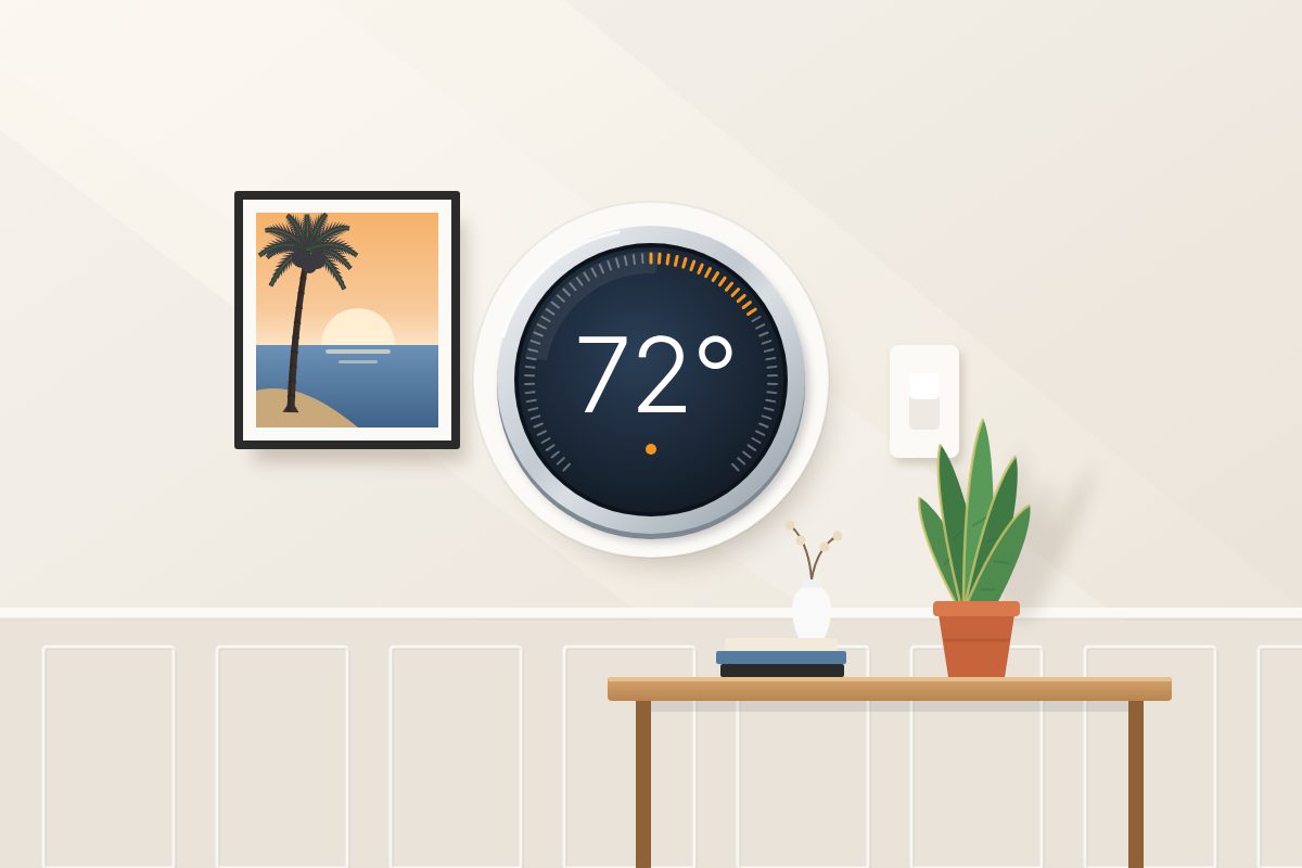 Smart thermostat set to 72 degrees, installed by HVAC Repair San Diego, CA